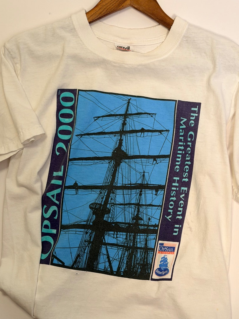 White Vintage Vintage Opsail 2000 Ocean Spray Tall Ships T-Shirt, M
