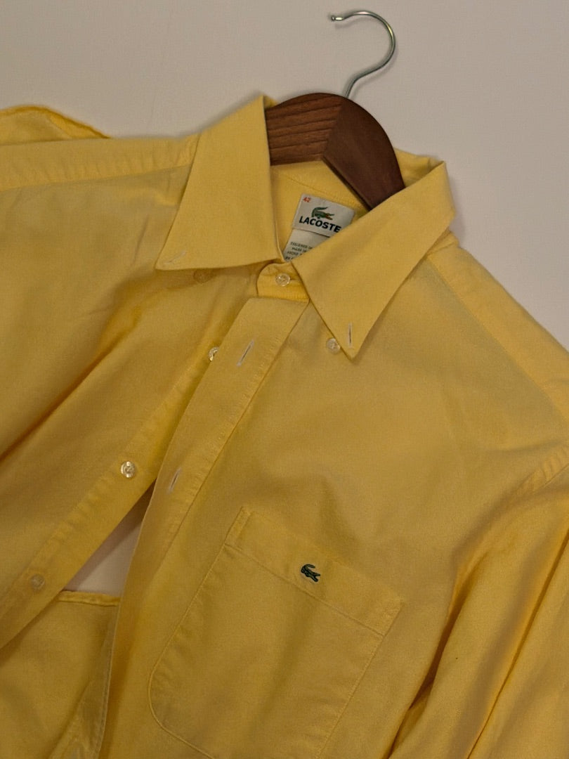 Yellow Lacoste Vintage Lacoste Pocket Button Down Shirt, L