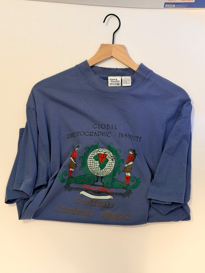 Blue Vintage Vintage Global Photographic Institute T-Shirt, L