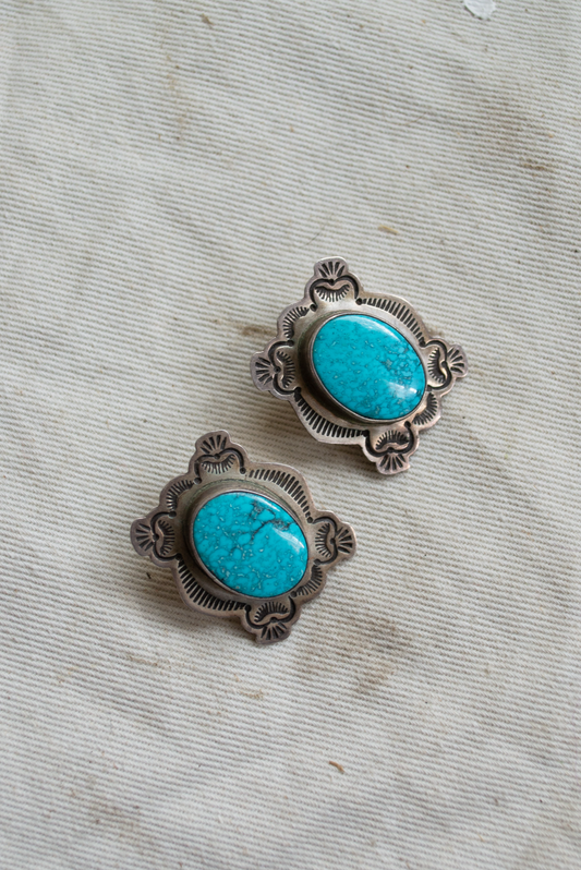 Frank & Brihilda Coriz 925 Turquoise Earrings