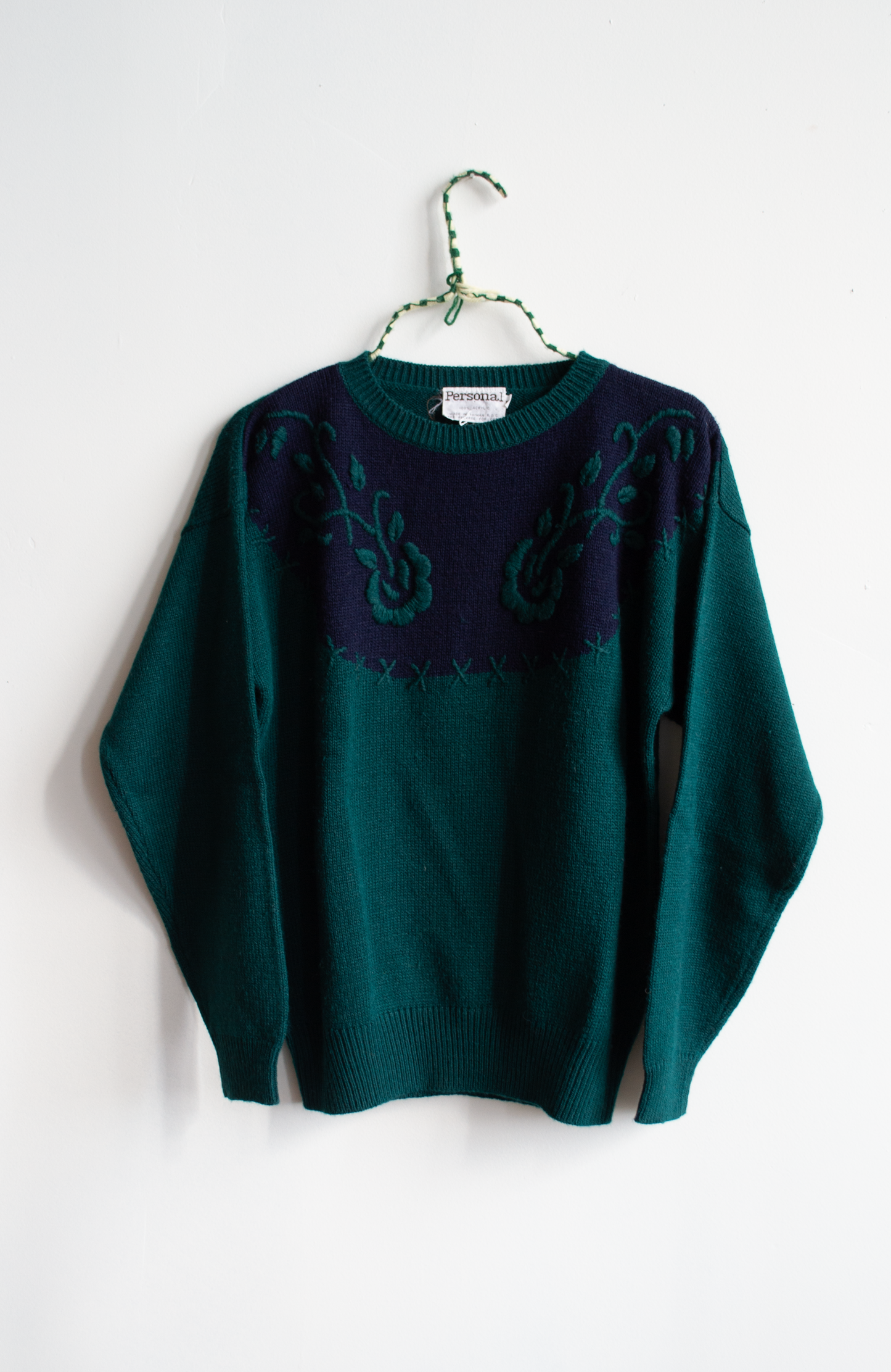 1970s Floral Sweater, M