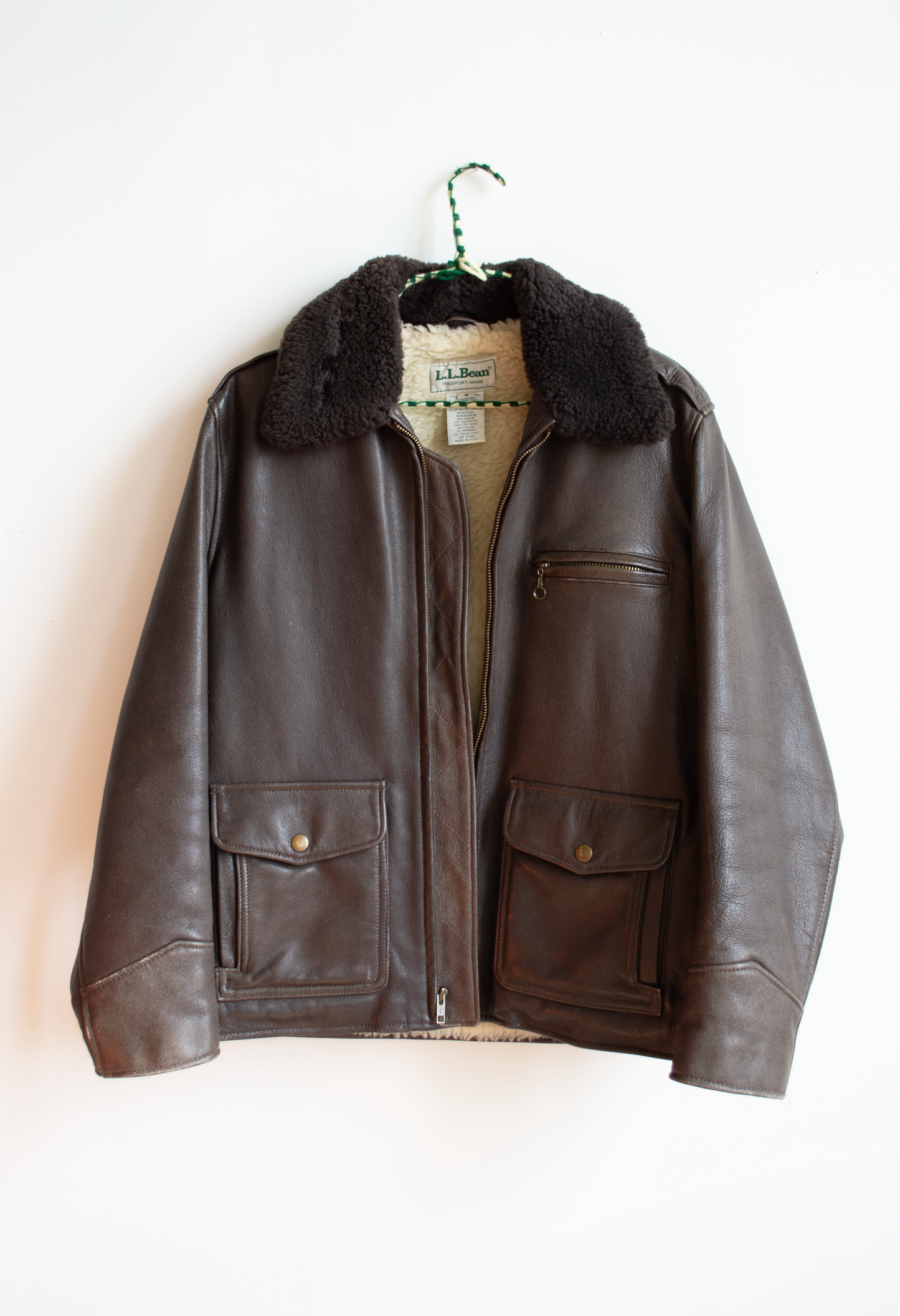 1990s LL.Bean Leather & Shearling Bomber, S