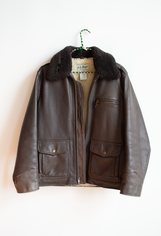 1990s LL.Bean Leather & Shearling Bomber, S