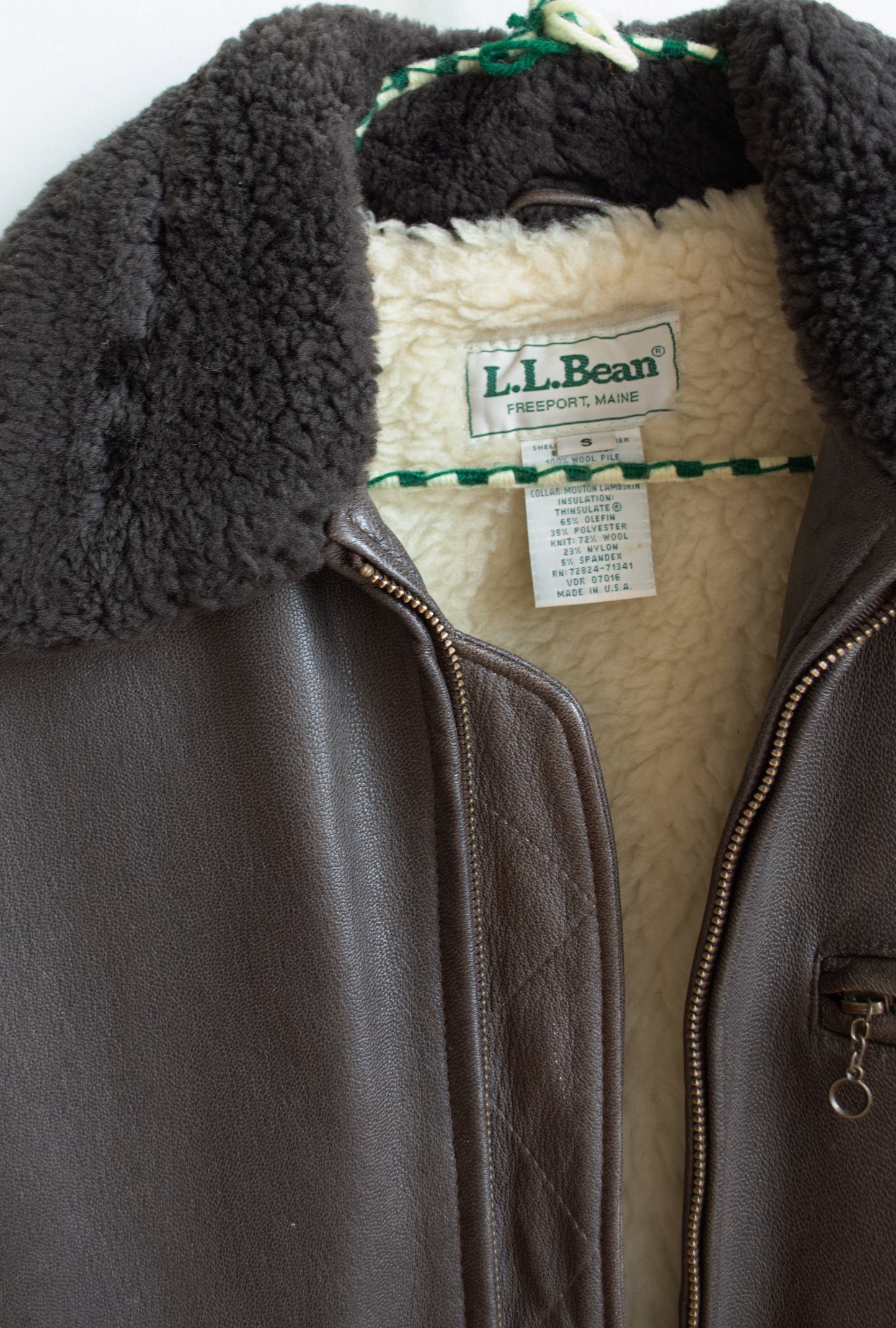 1990s LL.Bean Leather & Shearling Bomber, S