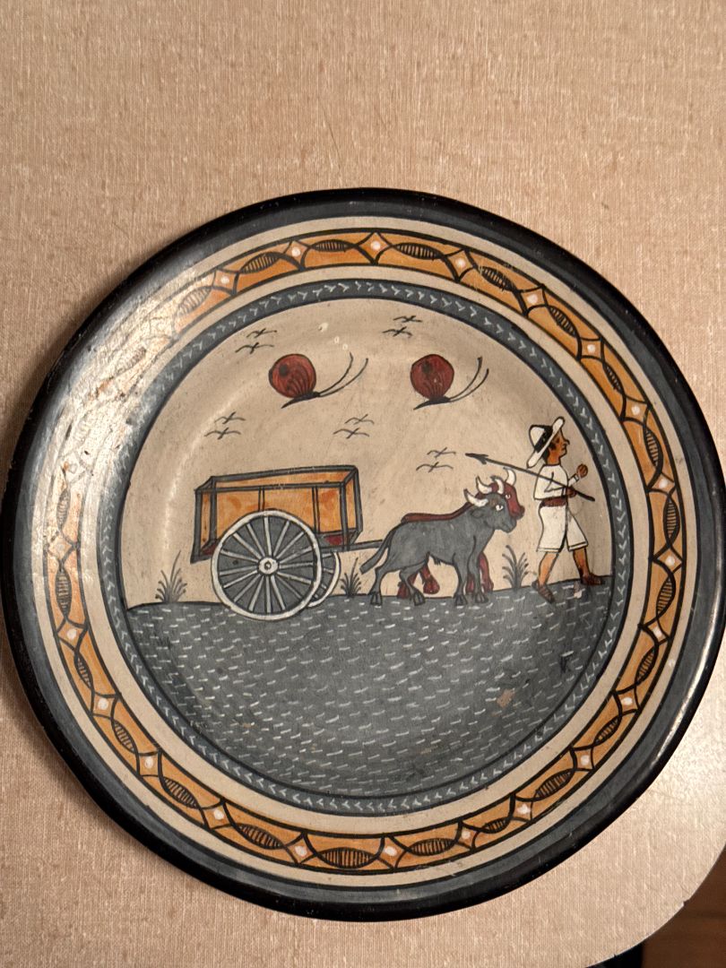 Blue  Handpainted Mexican Decorative Wall Plate