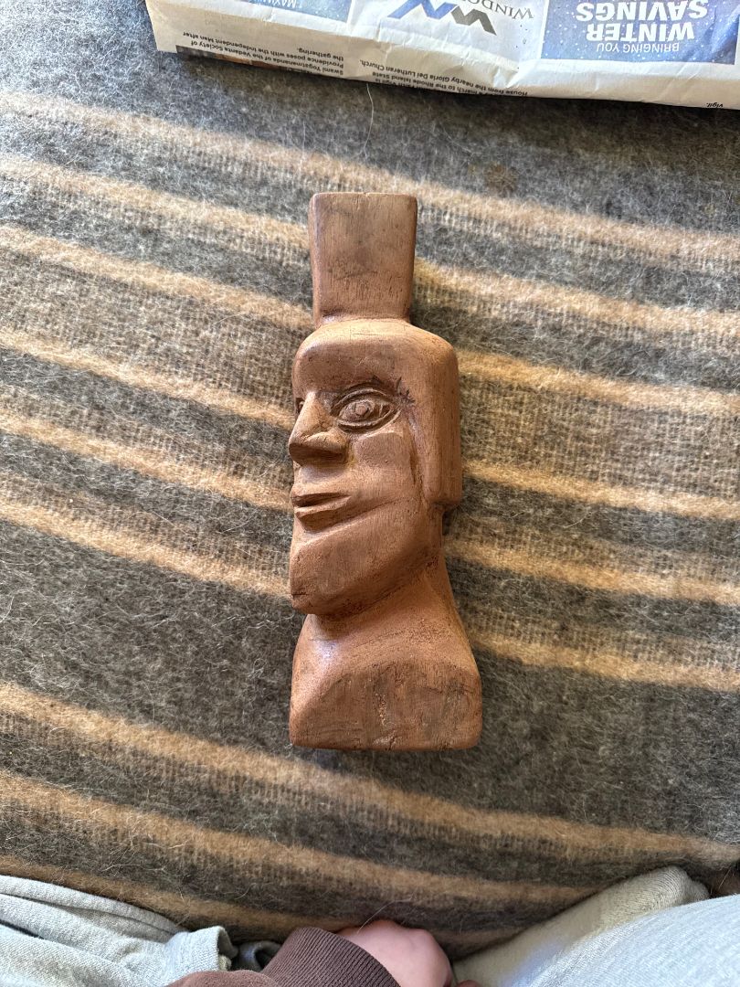 Polynesian Moai Wooden Sculpture