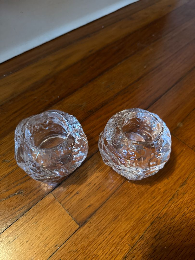 Clear Kotsta Boda Set of 2 Kosta Boda Snowball Votives