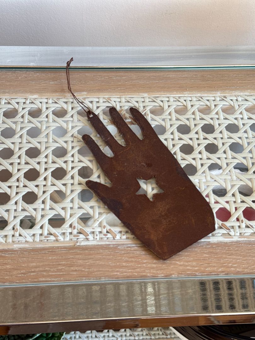 Folk Art Rusty Metal Hand