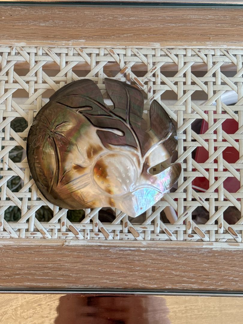 Tahitian Souvenir Carved Mother of Pearl Shell