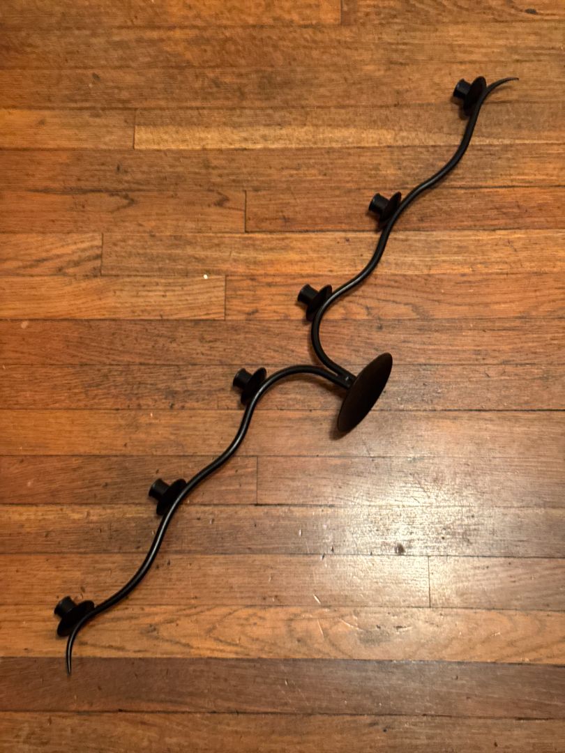 Post Modern 80's Hysteria Squiggle Metal Candelabra