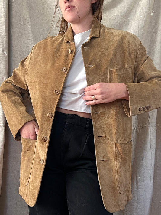 Tan Suede Jacket, L