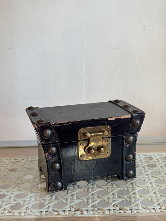 Black  Mini Jewelry Treasure Chest