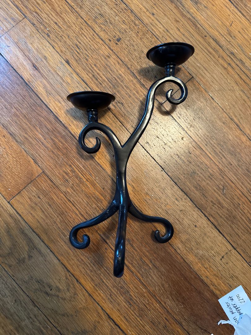 Black  Small Curly Candelabra
