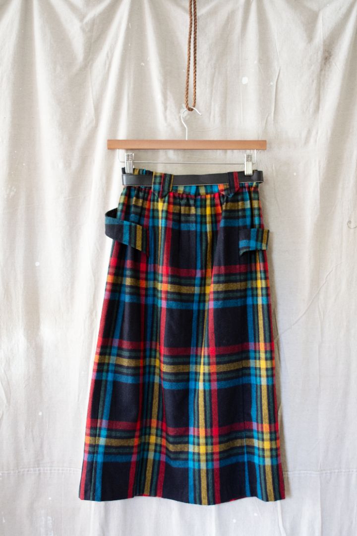 Wool Pleated Plaid Skirt (24)