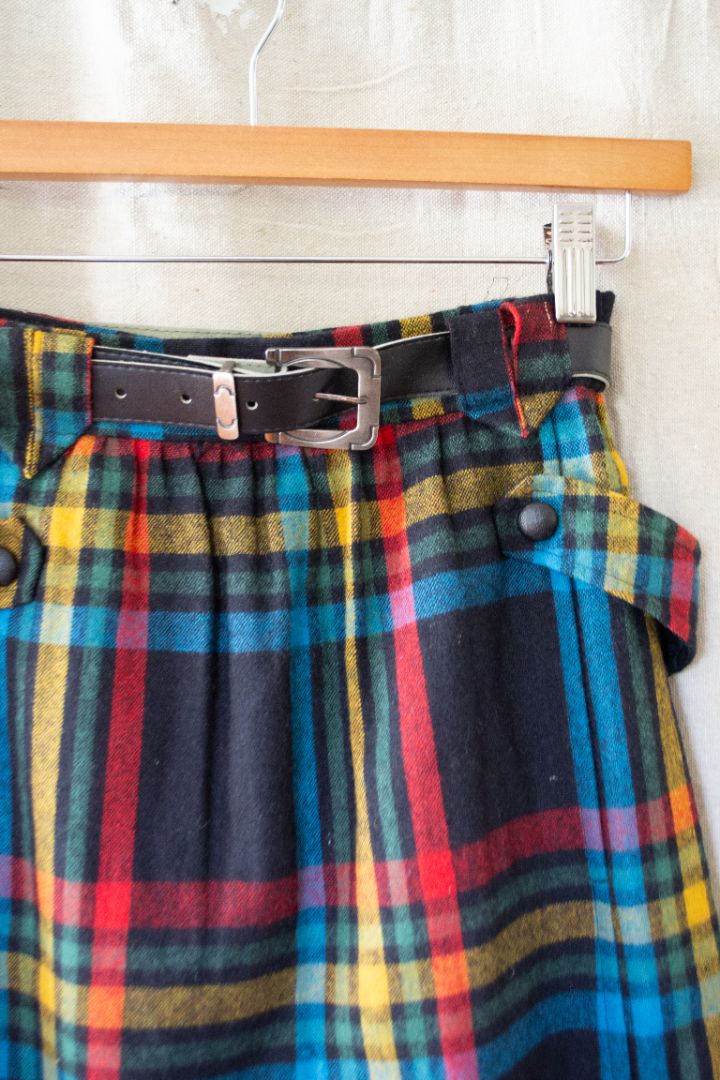 Wool Pleated Plaid Skirt (24)