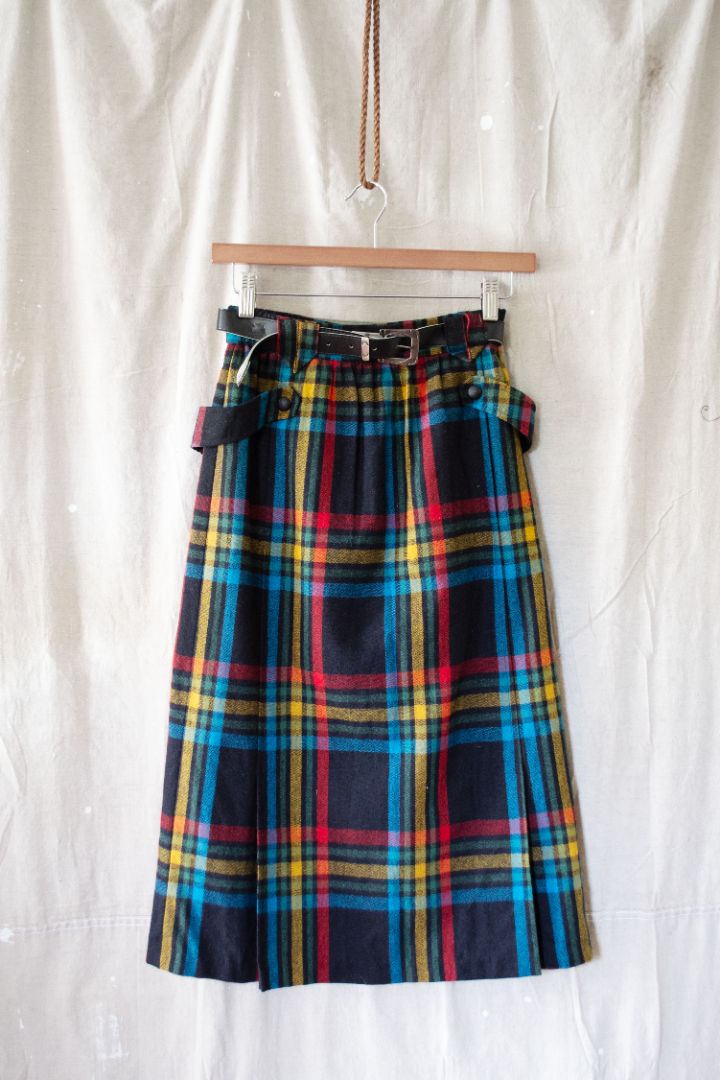 Wool Pleated Plaid Skirt (24)