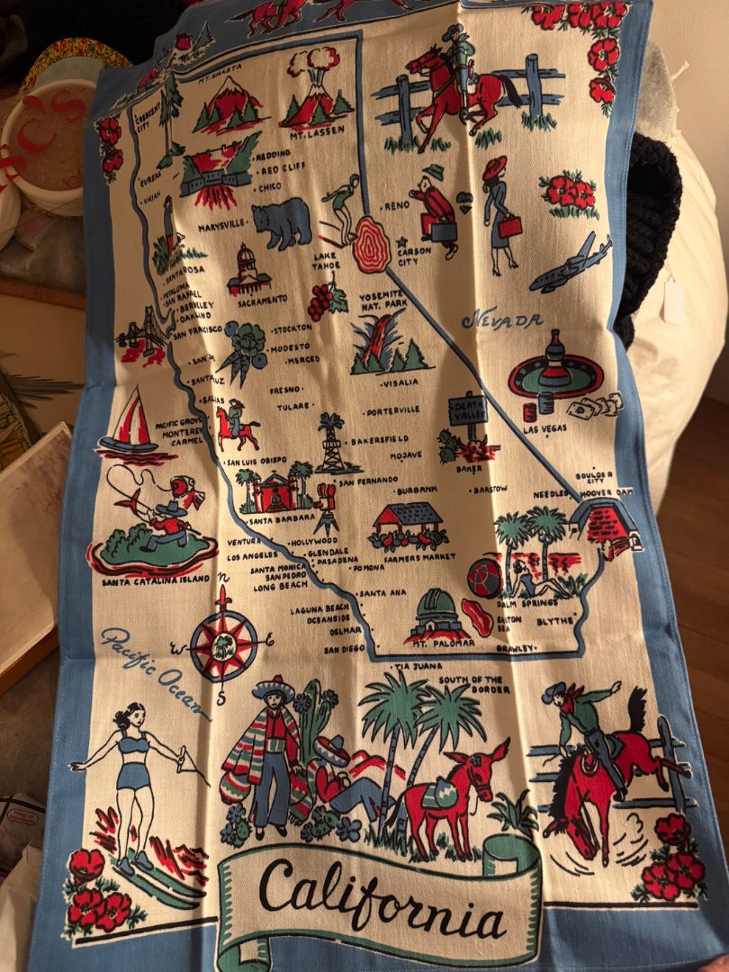 Vintage Cali souvenir towel