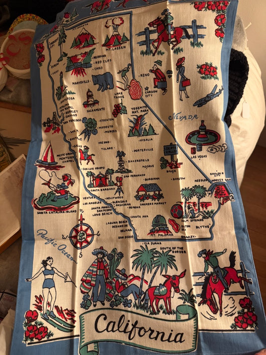 Vintage Cali souvenir towel