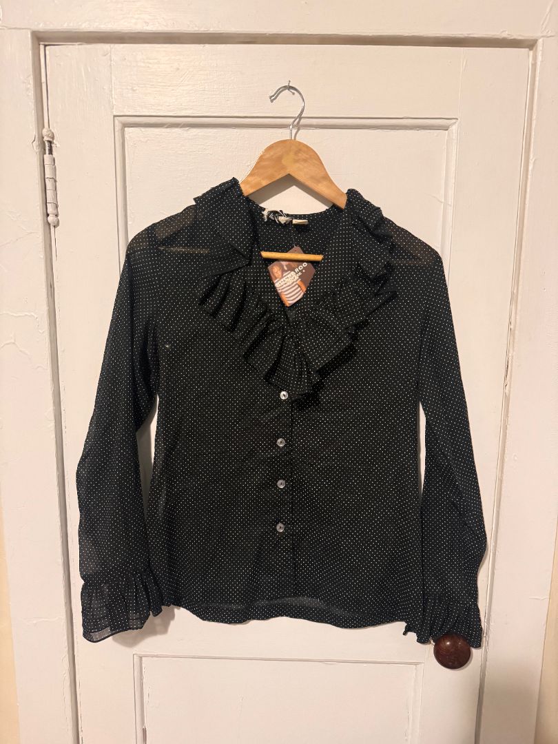 Black Na-Ma of California Na-Ma of California Black polka dot blouse