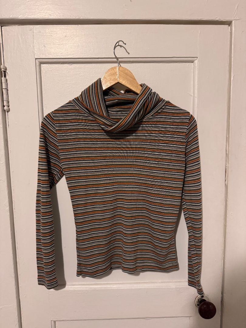 Blue / Brown / Orange  Stripped Turtleneck