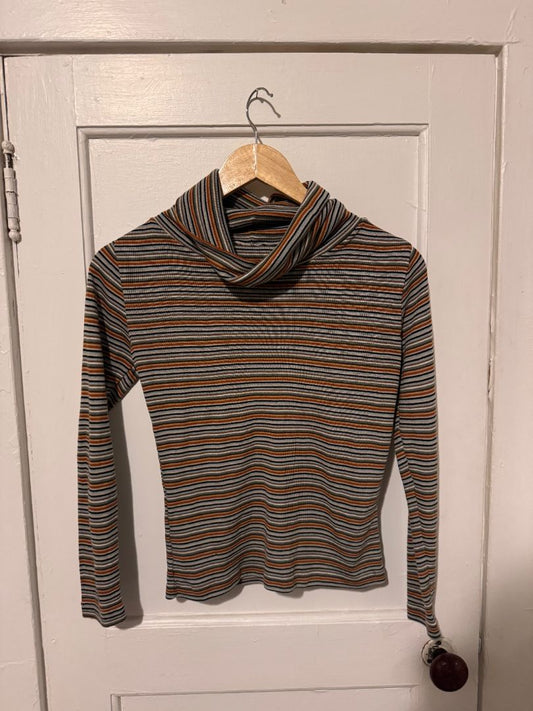 Blue / Brown / Orange  Stripped Turtleneck