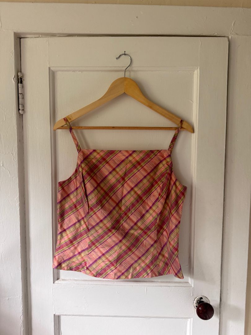 Pink Ann Taylor Ann Taylor Pink plaid tank, 12