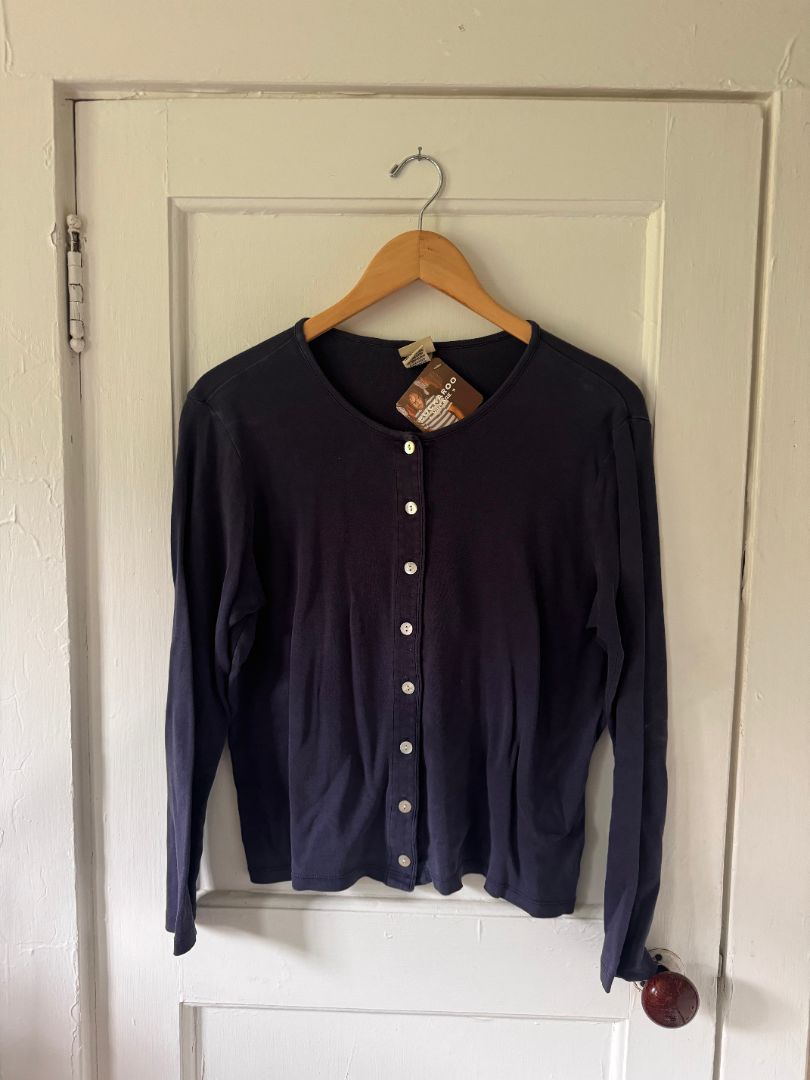 Blue LLBean LLbean cotton cardigan, Medium