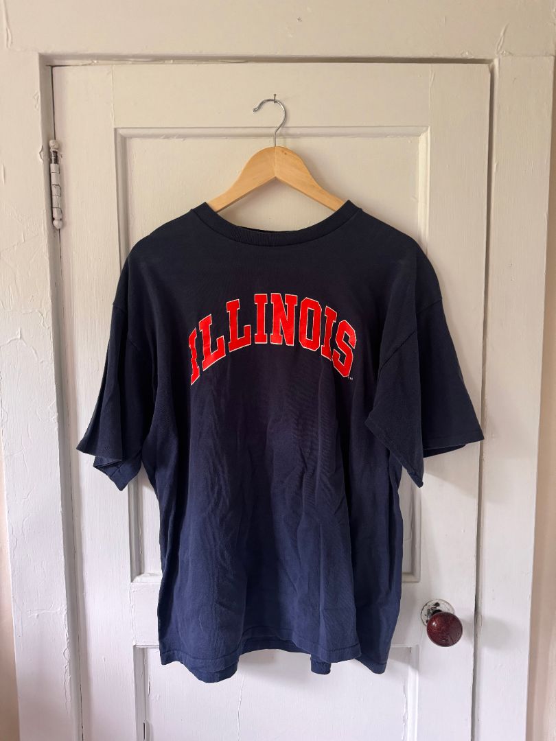 Blue All Sports Events Illinois Single Stitch T-shirt, XL