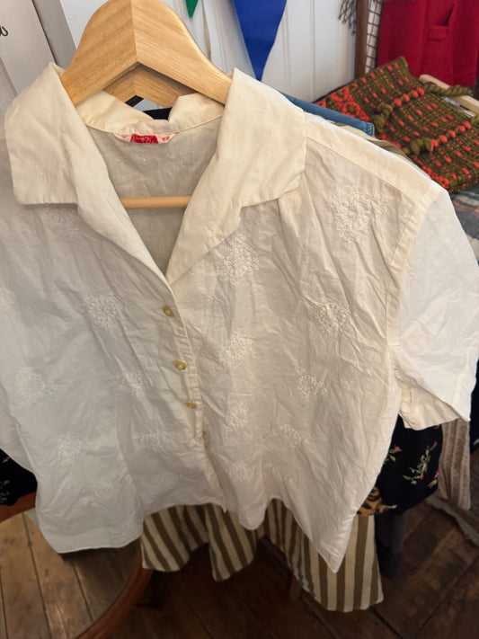 50’s white blouse