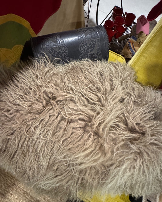 Mongolian sheepskin blanket