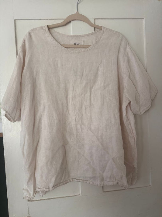 White Flax Linen Shirt, OS