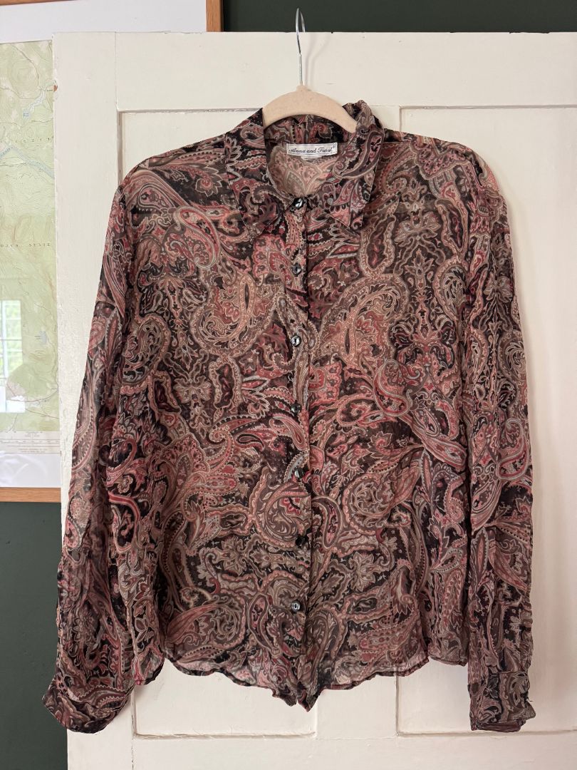 Black/Pink Anna and Frank Pink Paisley silk top
