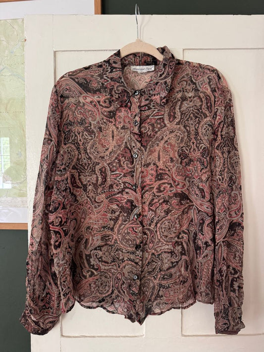 Black/Pink Anna and Frank Pink Paisley silk top