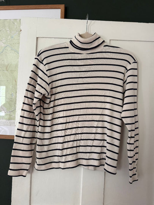 blue/white  LLBean Stripped turtleneck, XS