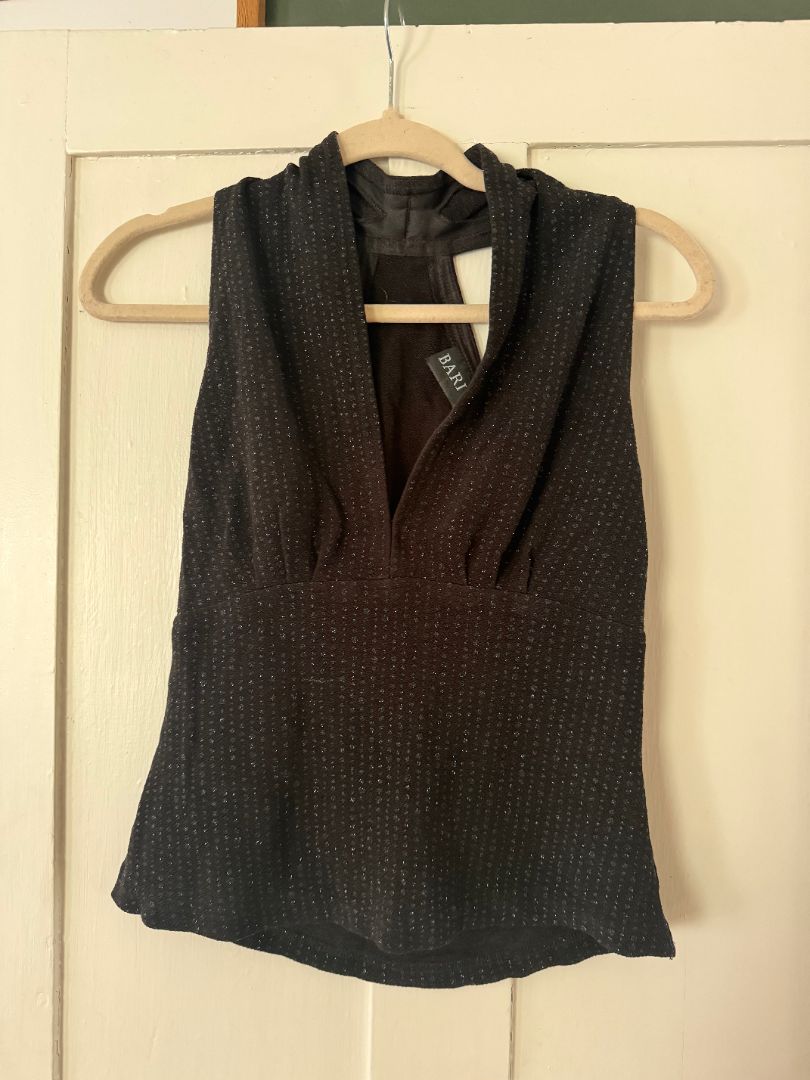 Black Bari Jay Sparkly Halter top