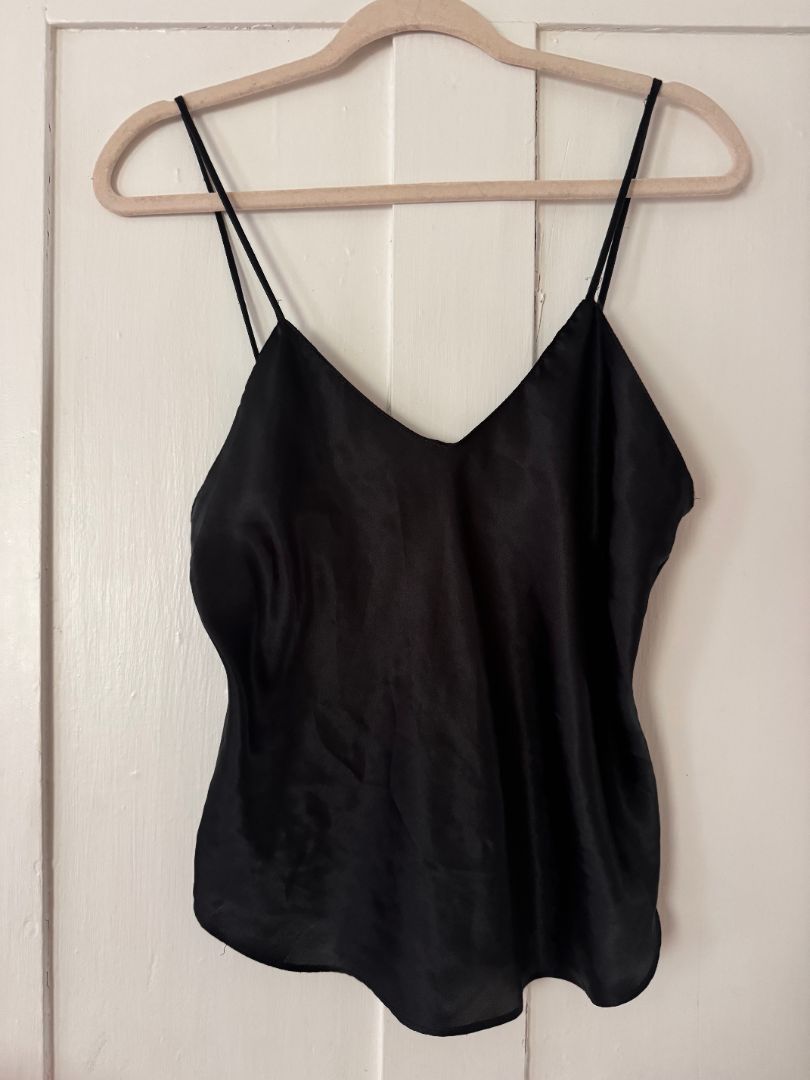 Black  Black Silk Tank Top