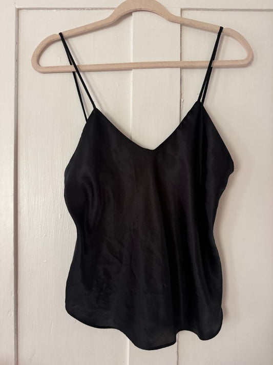 Black  Black Silk Tank Top