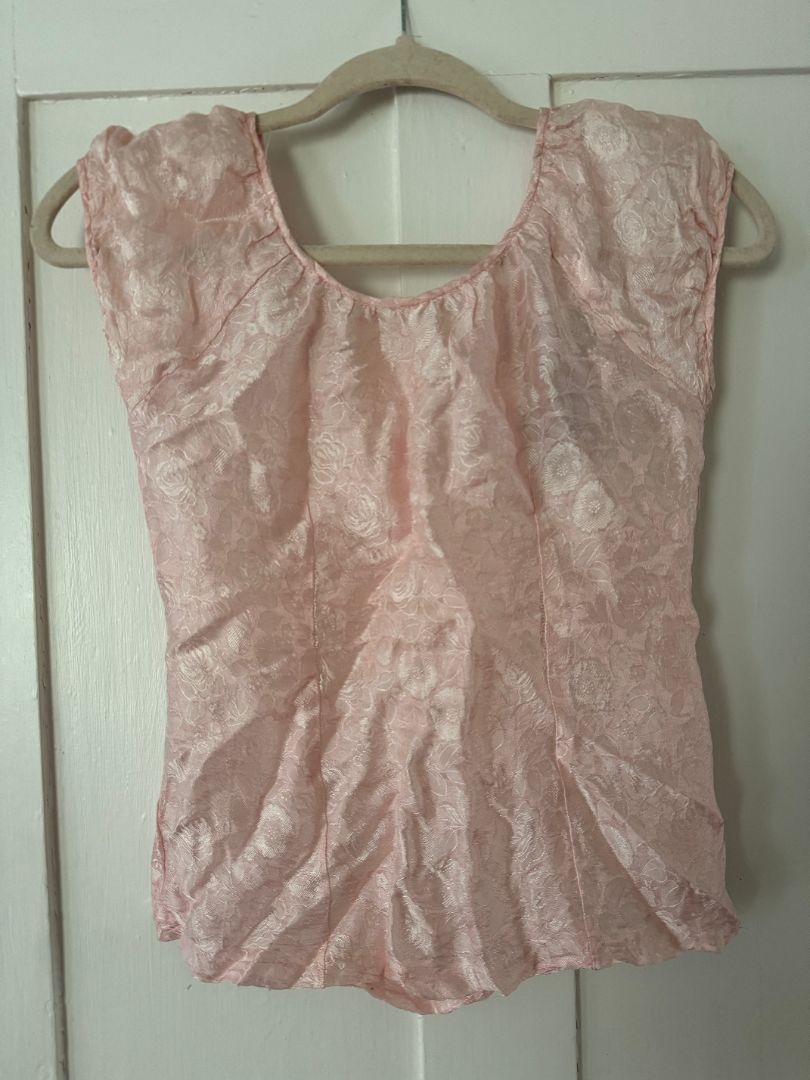 Pink Bias Cut blouse