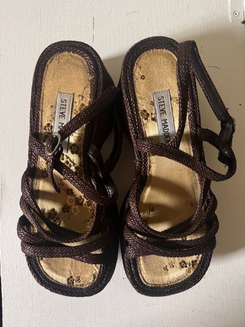 Steve Madden woven platform sandals, 6