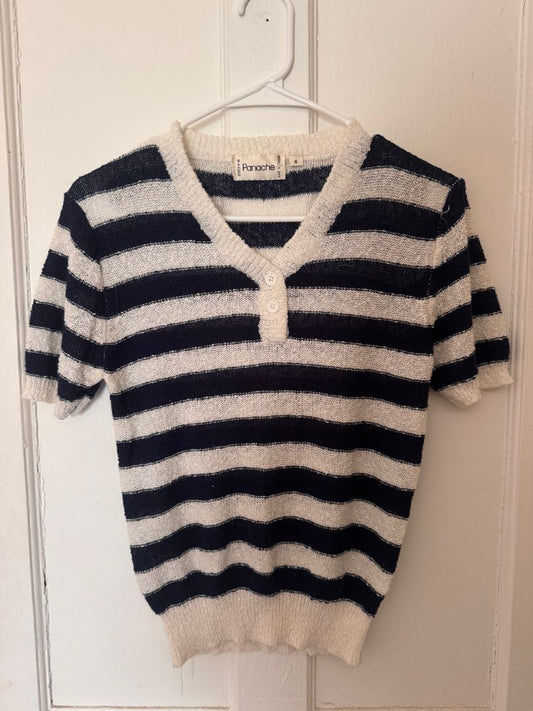 Panache blue/white stripped sweater, Small