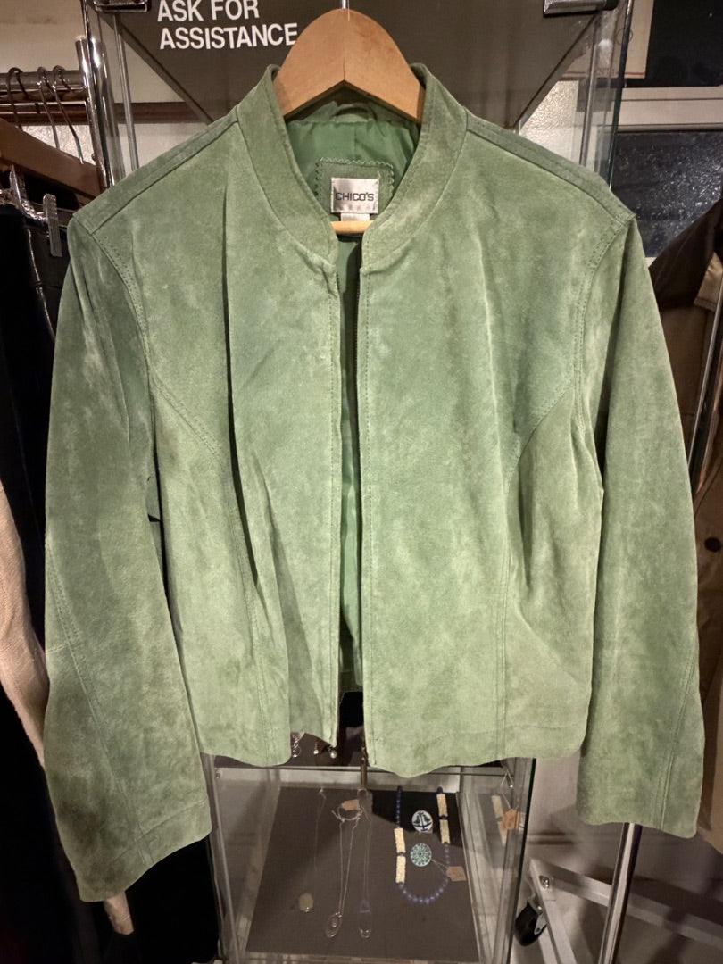 Seafoam green suede jacket