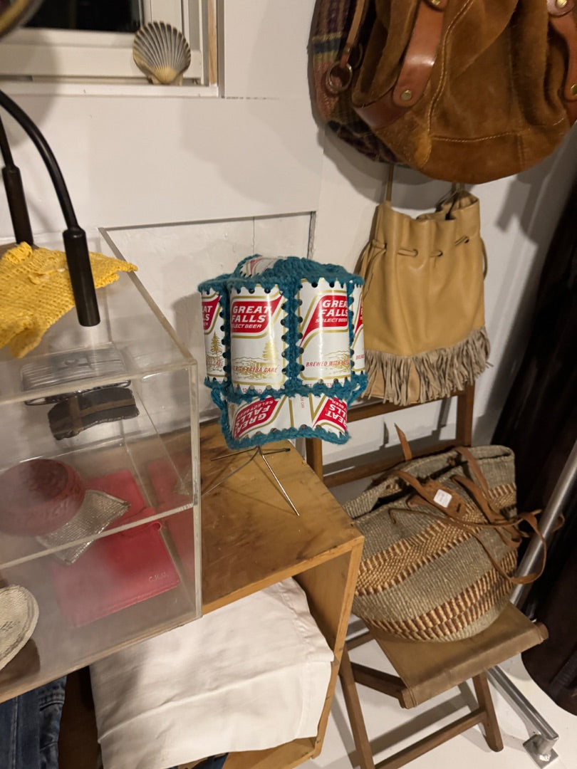 Vtg crocheted beer can hat