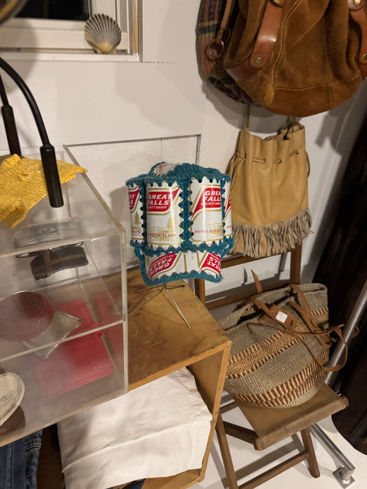 Vtg crocheted beer can hat