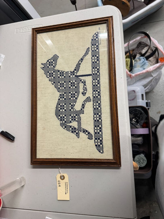 80's Framed Horse Needlepoint