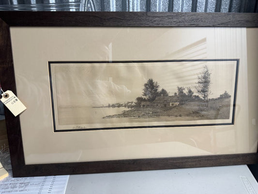 Late 19th Century Alfred J. Haller Sepia Etching