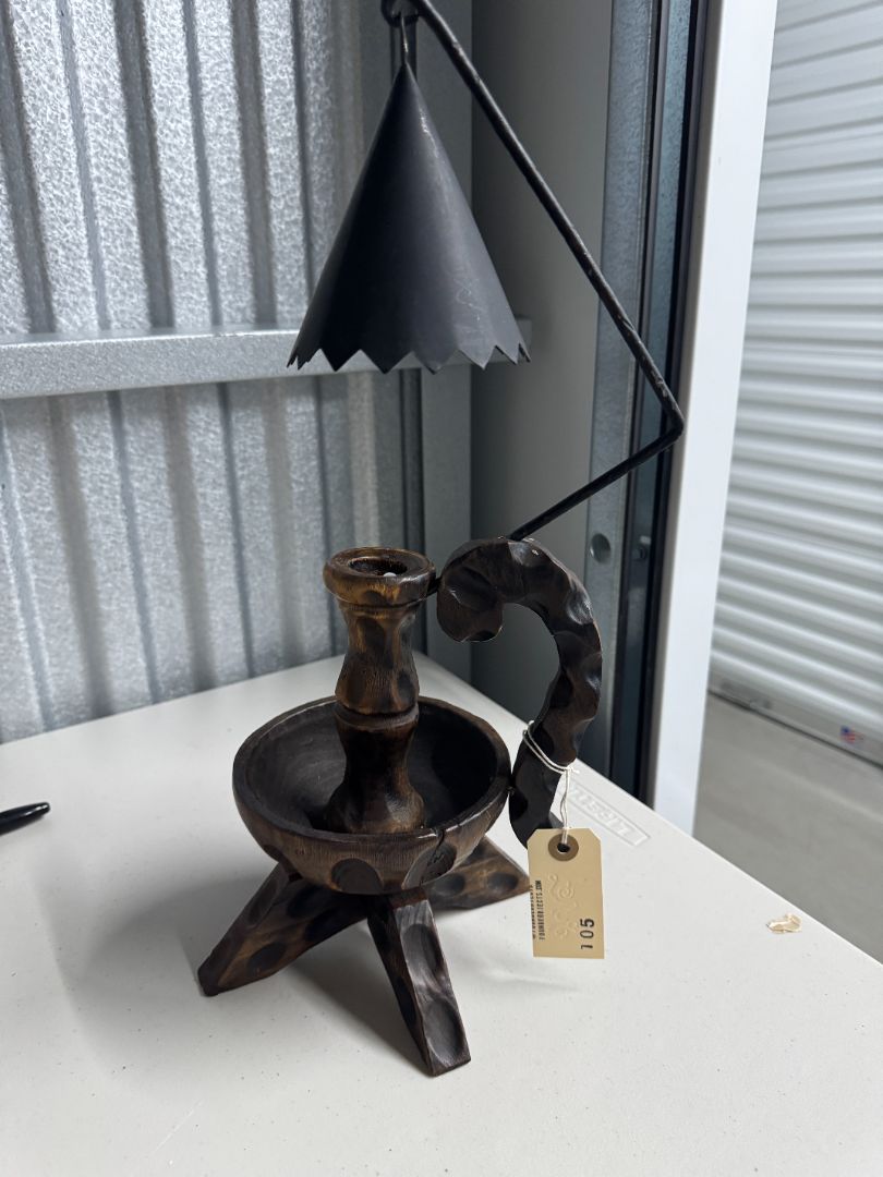 Spanish Brutalist Wooden Candleholder