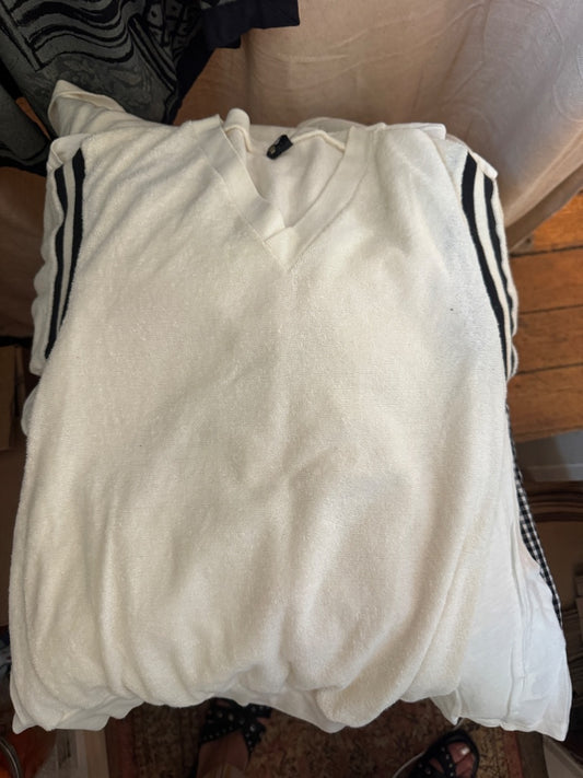 White terry striped sleeve