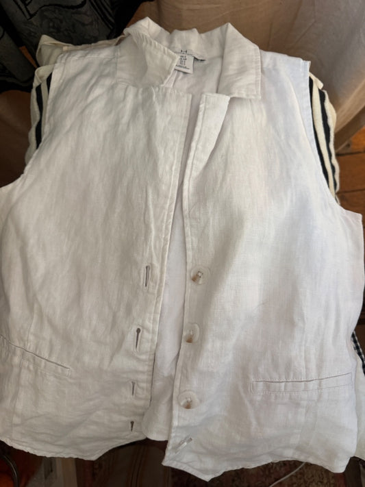 White linen vest