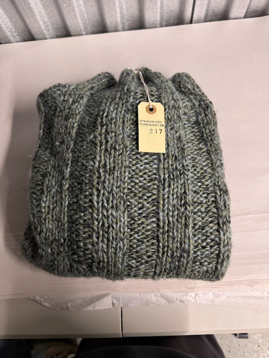 Handknit Green/Grey Sweater