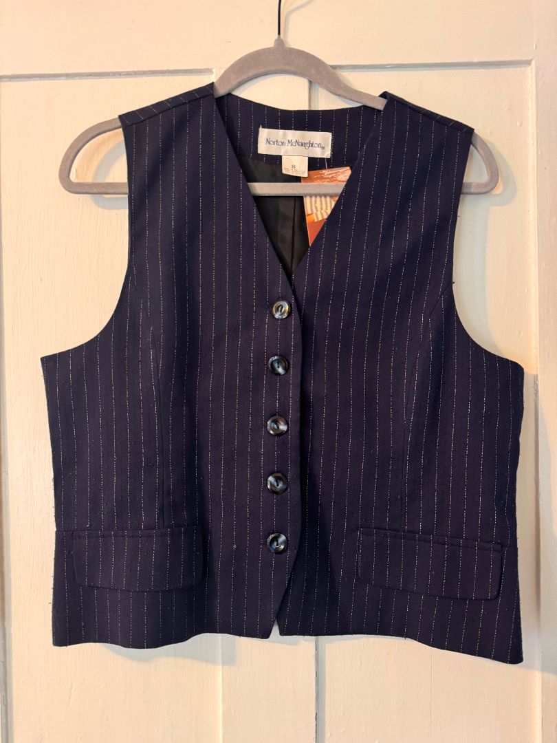 Norton McNaughton blue stripped vest, 8